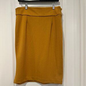 New Premise Studio Mustard Color Pencil Skirt, Size 12 (NWOT)